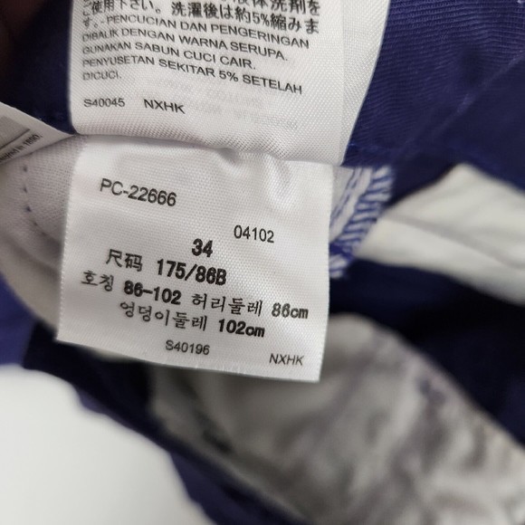 Levi's 666 Flat Front Striped Mid Rise Chino Short Blue Size 34 - Picture 5 of 5